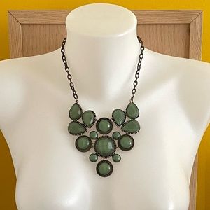 NWOT ModCloth 'Enlighten the Mood' Statement Necklace in Sage/Gold Antiqued